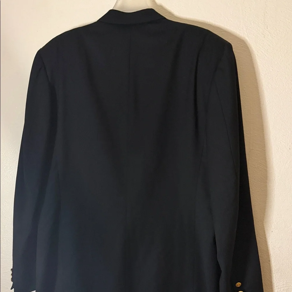 Canali Men's Double-Breasted Black Blazer with Gold Buttons